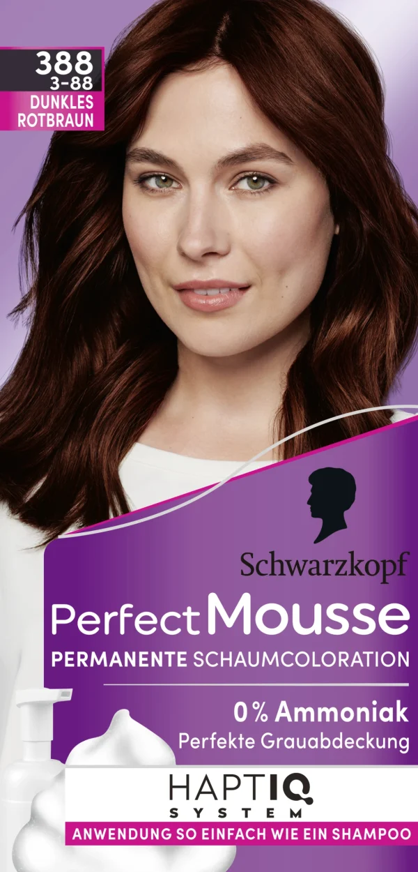 Schwarzkopf Perfect Mousse Perfect Mousse Schaumcoloration 388 Dunkles Rotbraun 1