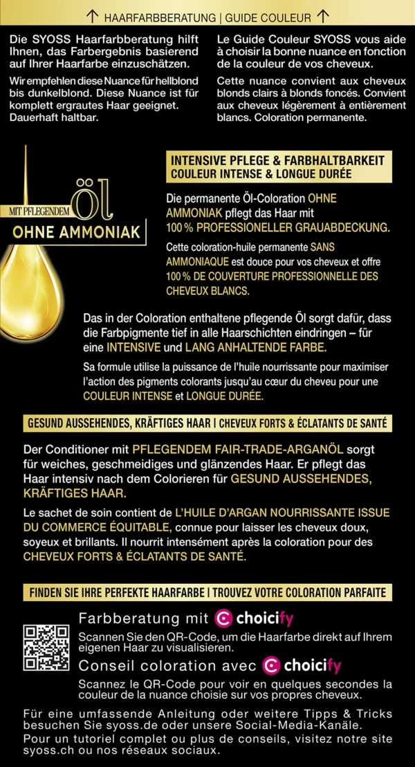 Syoss Professional Performance Oleo Intense Permanente Öl-Coloration 10-50 Helles Asch-Blond 3