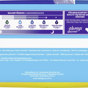 Always® Discreet Inkontinenz-Einlagen Long Plus Big Pack 12
