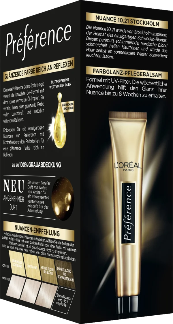 L’Oréal Paris Préférence Permanente Haarfarbe 10.21 Platin Perlmuttblond (Stockholm) 4