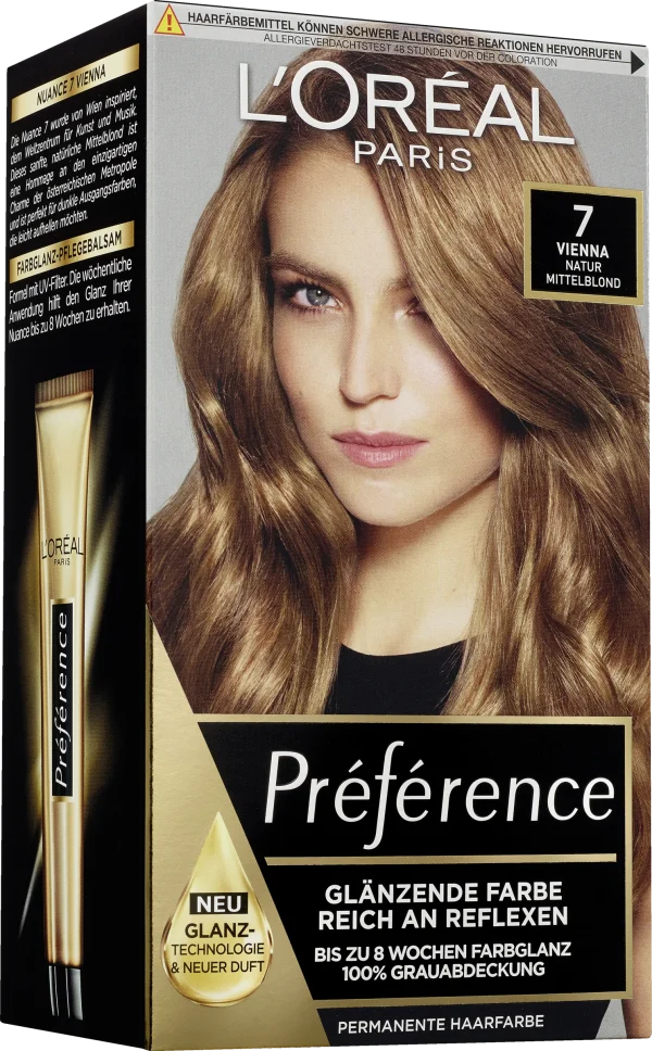 L’Oréal Paris Préférence Permanente Haarfarbe 7 Natur Mittelblond (Vienna) 1
