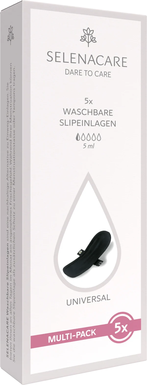 Selenacare Waschbare Slipeinlage Schwarz Multi-Pack 3