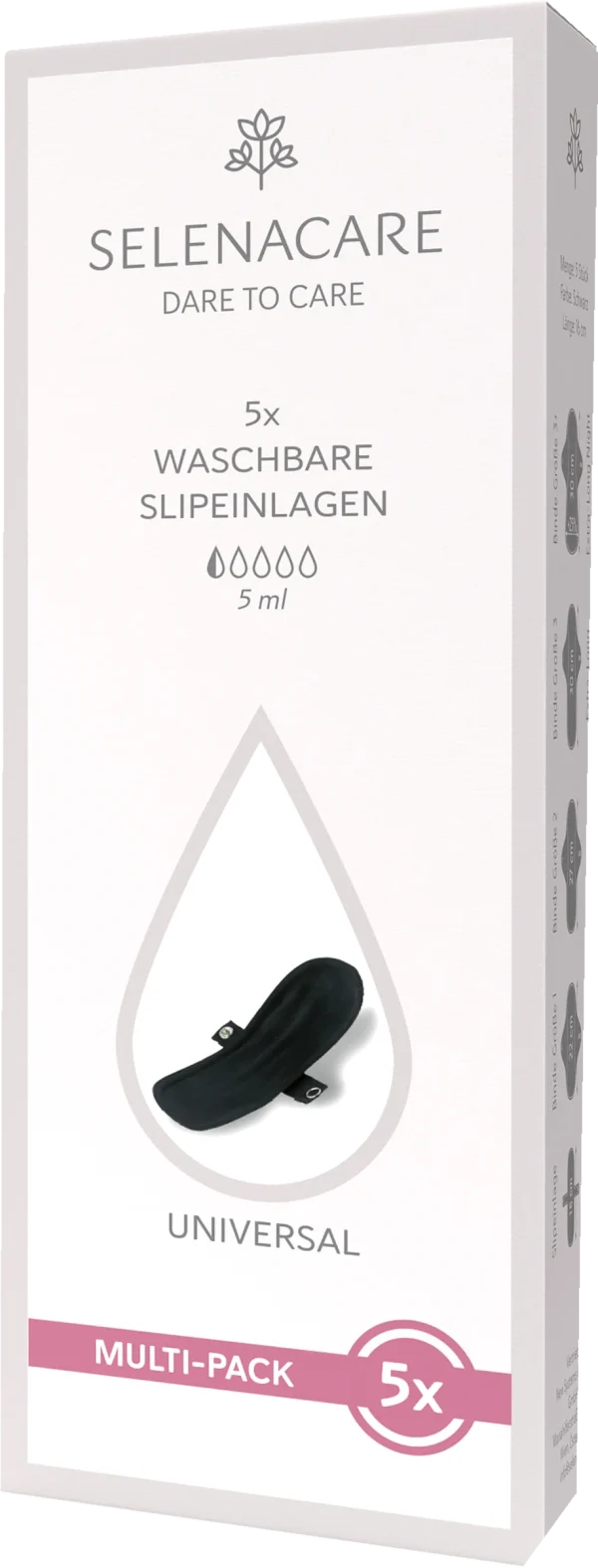 Selenacare Waschbare Slipeinlage Schwarz Multi-Pack 4