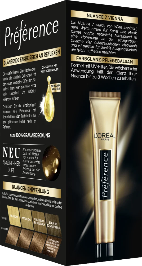 L’Oréal Paris Préférence Permanente Haarfarbe 7 Natur Mittelblond (Vienna) 3