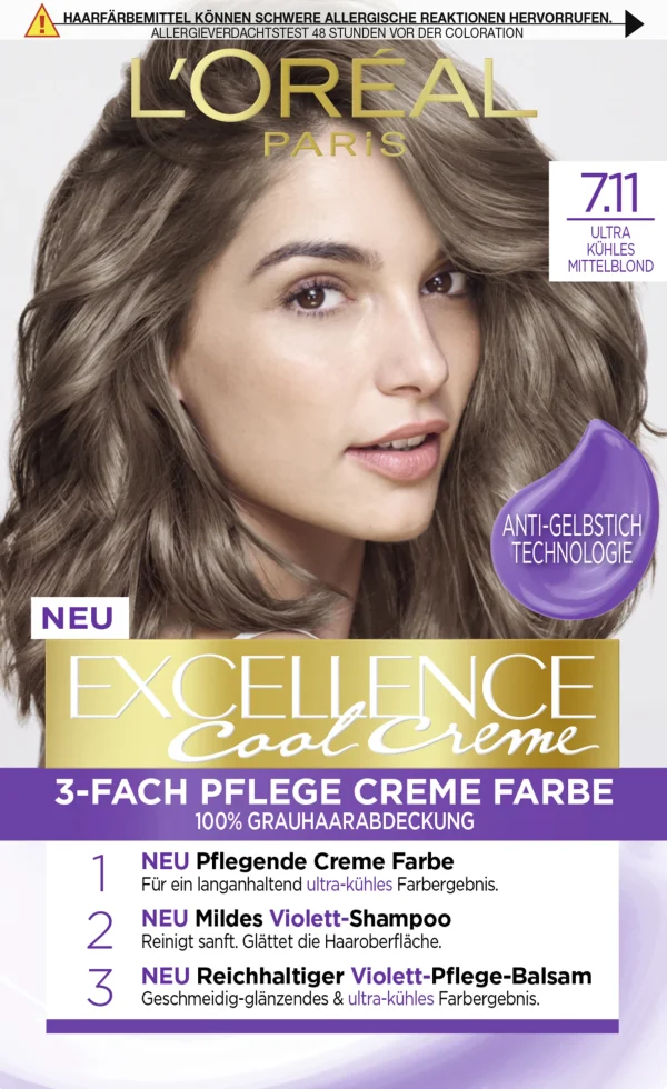 L’Oréal Paris Excellence Cool Creme 7.11 Ultra Kühles Mittelblond 1