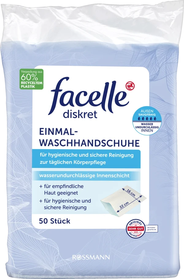 Facelle Diskret Einmalwaschhandschuhe 1