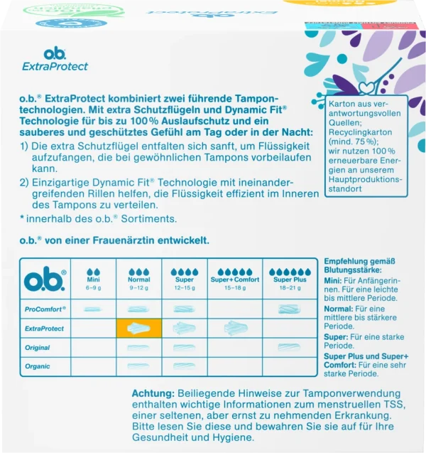 O.b. ExtraProtect Tampons Normal 3