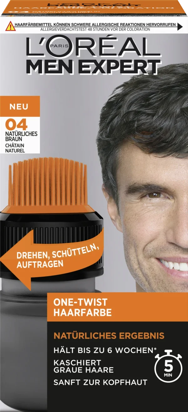L’Oréal Paris Men Expert One-Twist Haarfarbe 04 Natürliches Braun 1