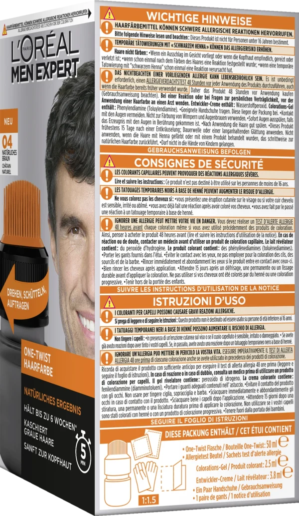 L’Oréal Paris Men Expert One-Twist Haarfarbe 04 Natürliches Braun 3