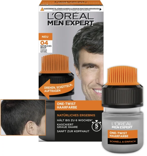 L’Oréal Paris Men Expert One-Twist Haarfarbe 04 Natürliches Braun 5