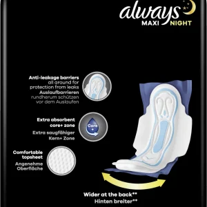 Always® Maxi Damenbinden Night Mit Flügeln 7