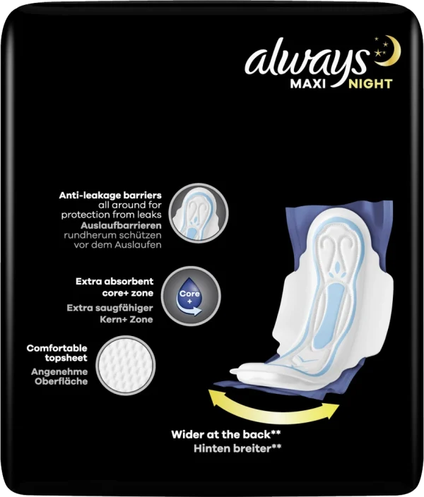 Always® Maxi Damenbinden Night Mit Flügeln 3