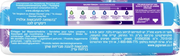 Always® Discreet Inkontinenz-Einlagen+ Long Plus 4