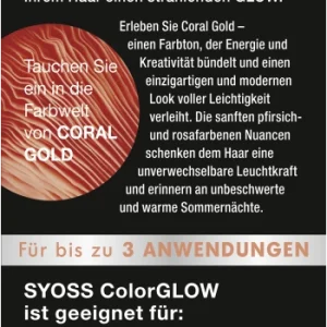 Syoss Colorglow Pflegende Haartönung Pantone 16-1337 Coral Gold 17