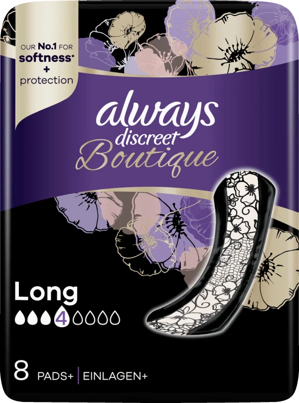 Always® Discreet Boutique Inkontinenz-Einlagen Long 1