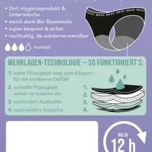 Nur Die Periodenunterwäsche Slip Normal Schwarz Gr. M 40-42 9