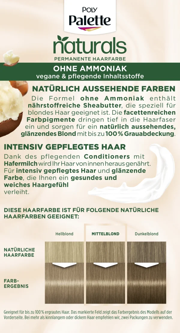 Poly Palette NATURALS Permanente Haarfarbe 7-0 Mittelblond 5