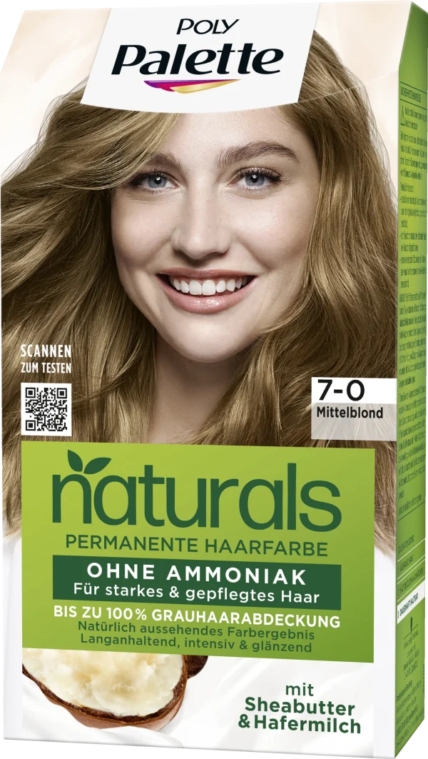Poly Palette NATURALS Permanente Haarfarbe 7-0 Mittelblond 1