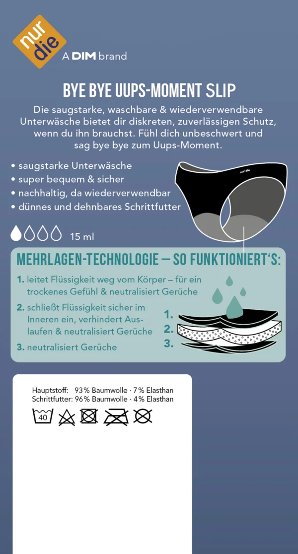 Nur Die Bye Bye Uups-Moment Slip Schwarz Gr. XL 48-50 3