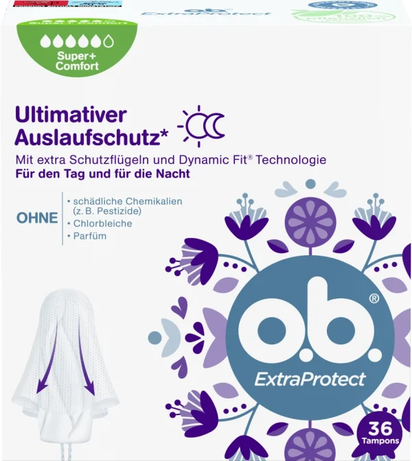 O.b. ExtraProtect Tampons Super+ Comfort 1